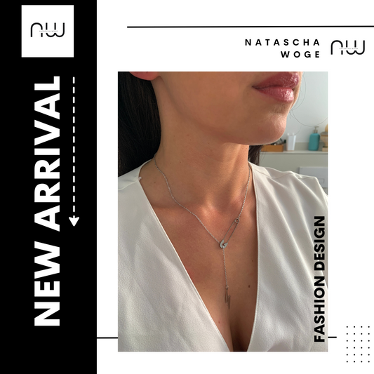 Blitz Halskette mit Sicherheitsnadel – minimalistischer Edelstahlschmuck – Natascha Woge®