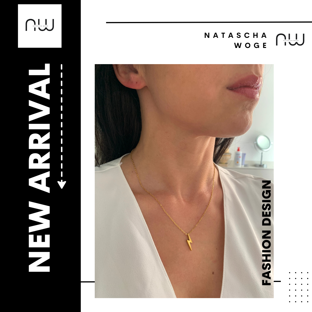 Blitz Halskette – minimalistischer Edelstahlschmuck in Gold oder Silber – Natascha Woge®