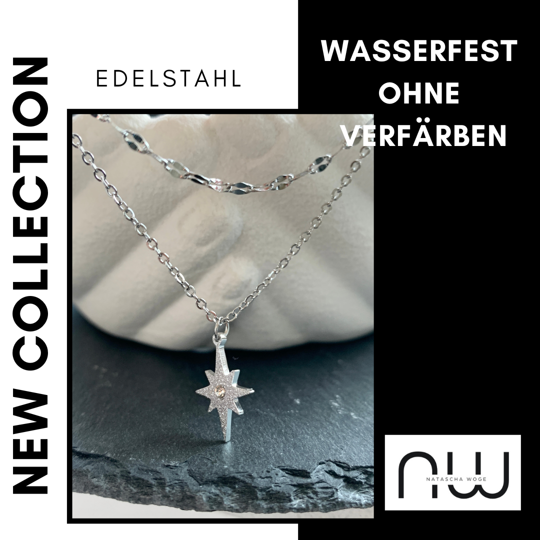 Stern Halskette – minimalistischer Edelstahlschmuck in Gold oder Silber – Natascha Woge®