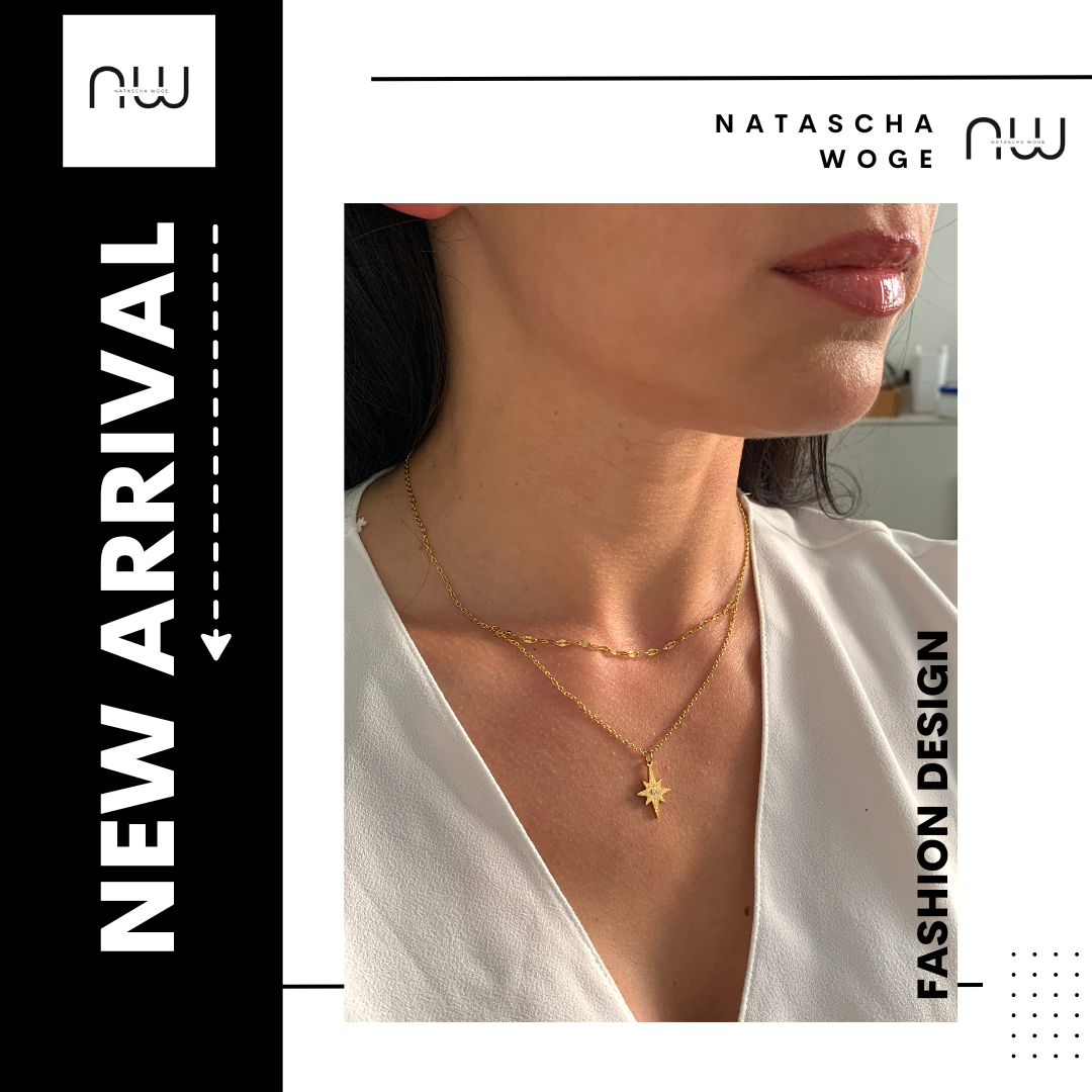 Stern Halskette – minimalistischer Edelstahlschmuck in Gold oder Silber – Natascha Woge®