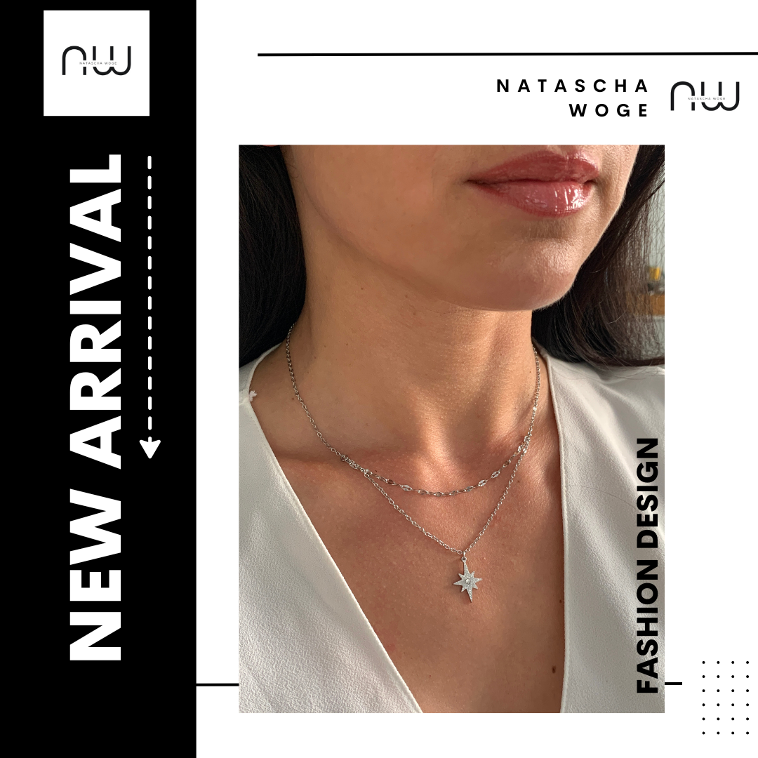 Stern Halskette – minimalistischer Edelstahlschmuck in Gold oder Silber – Natascha Woge®