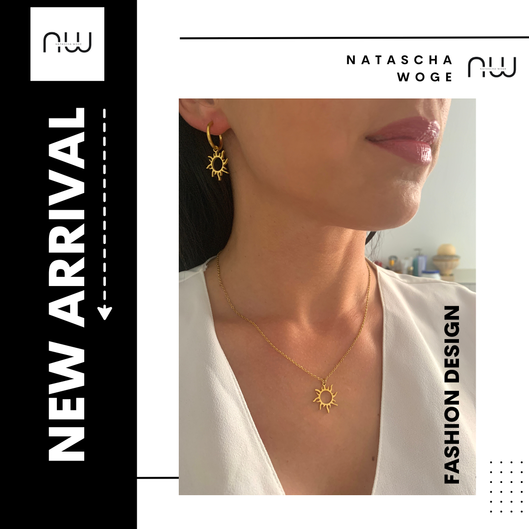 Sonnen Halskette – minimalistische Sun Halskette aus Edelstahl in Gold, Roségold oder Silber – Natascha Woge®