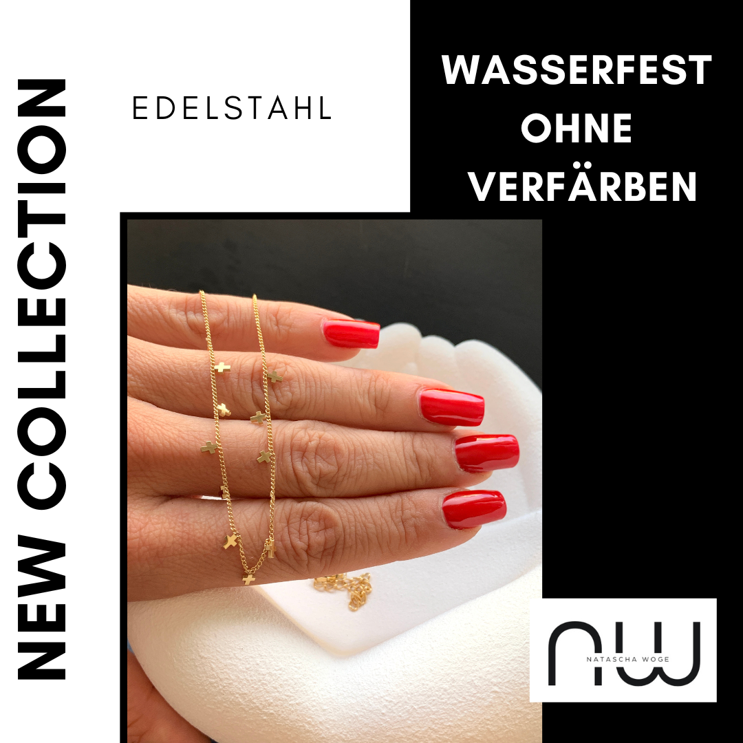 Kreuz Choker – minimalistischer Edelstahlschmuck in Gold oder Silber – Natascha Woge®
