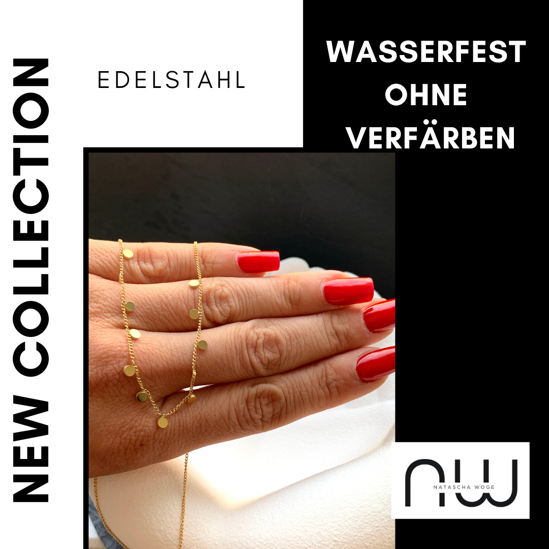 Zierliche Münzen Halskette – Minimalistischer Edelstahlschmuck in Gold oder Silber – Natascha Woge®