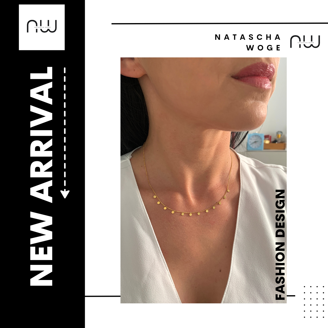 Zierliche Münzen Halskette – Minimalistischer Edelstahlschmuck in Gold oder Silber – Natascha Woge®