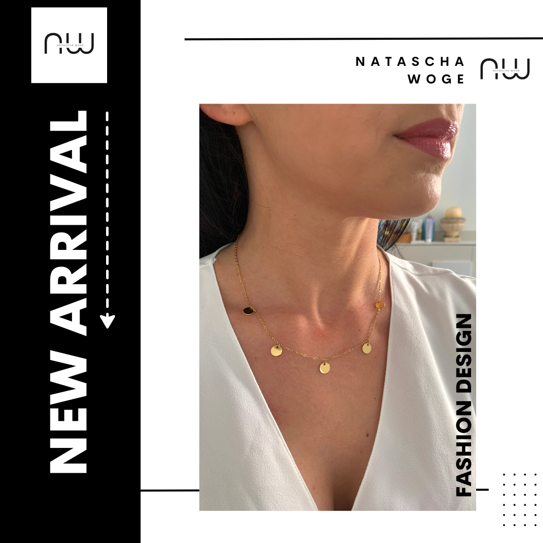 Minimalistische Münzen Halskette – Edelstahlschmuck in Gold oder Silber – Natascha Woge®