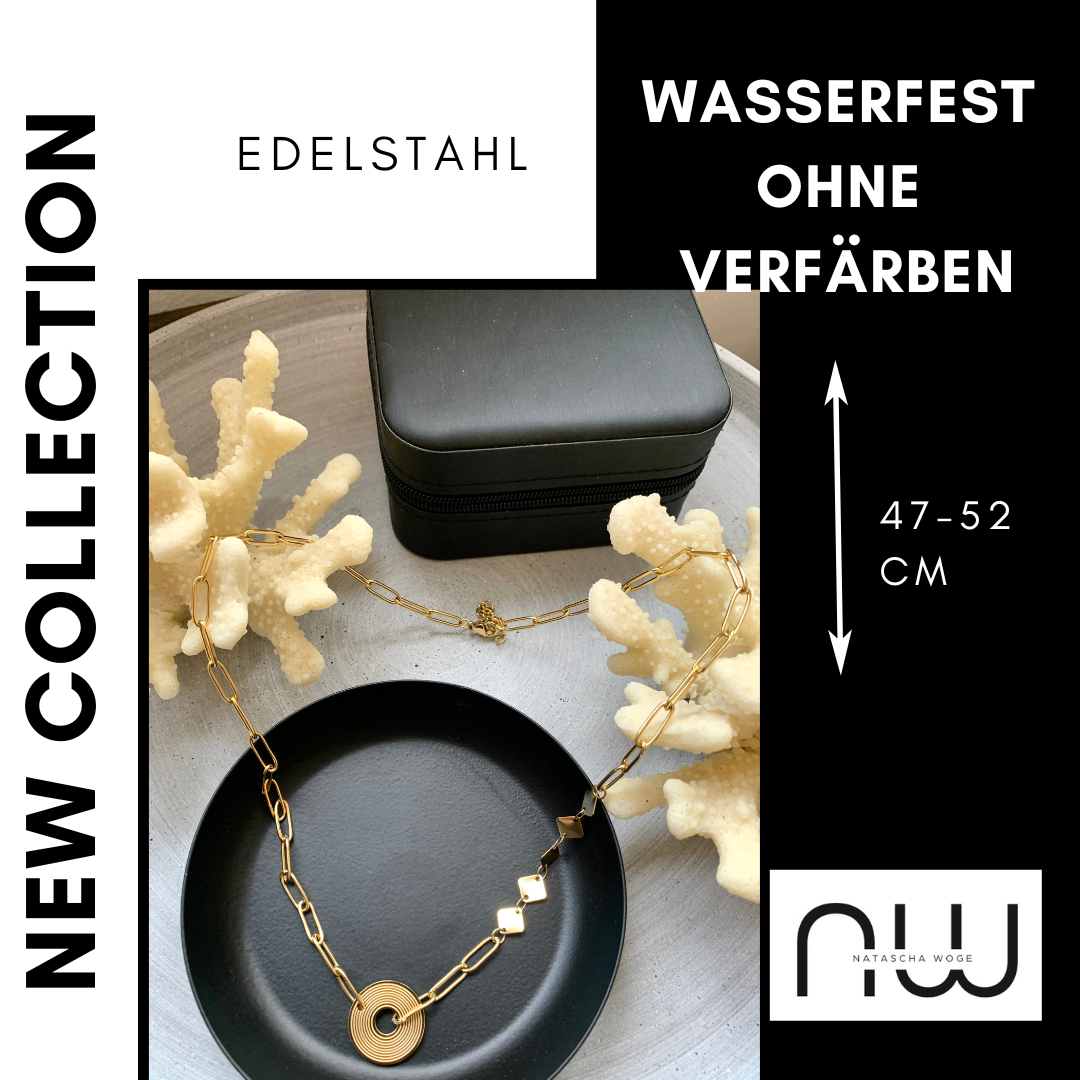 Minimalistische Disk Halskette – Edelstahlschmuck in Gold oder Silber – Natascha Woge®