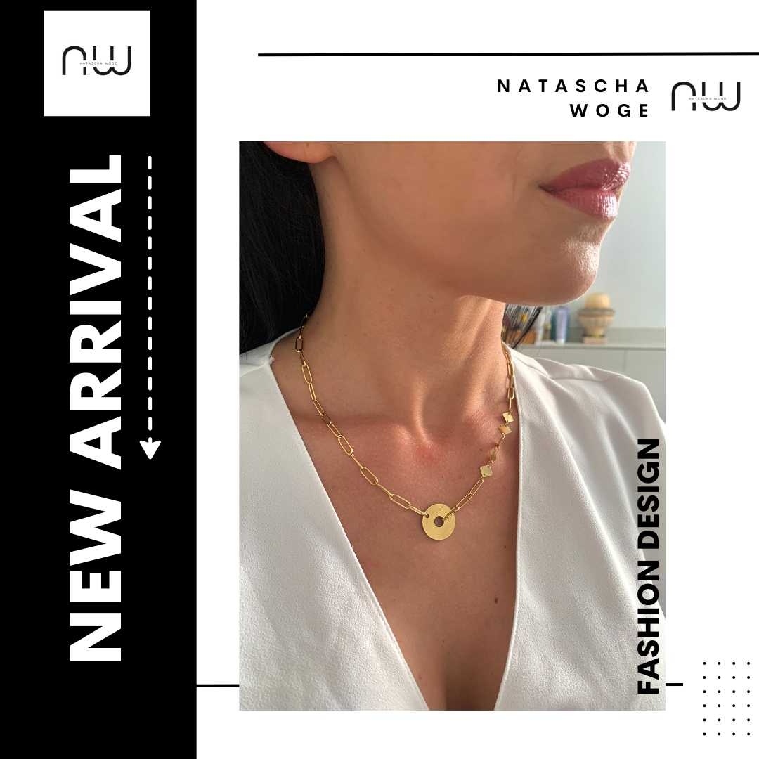 Minimalistische Disk Halskette – Edelstahlschmuck in Gold oder Silber – Natascha Woge®