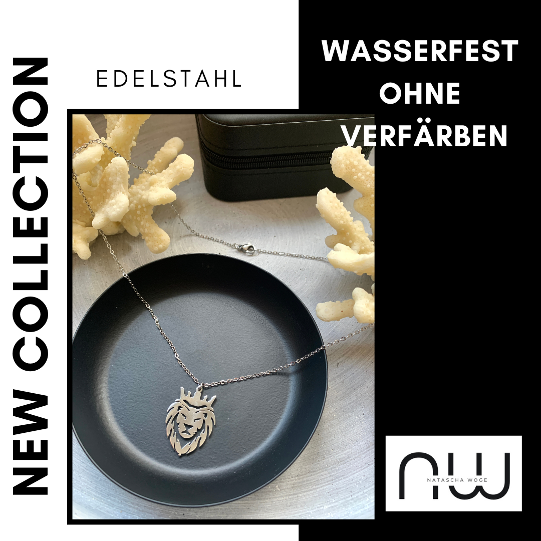 Löwe Halskette – minimalistischer Edelstahlschmuck in Gold oder Silber – Natascha Woge®
