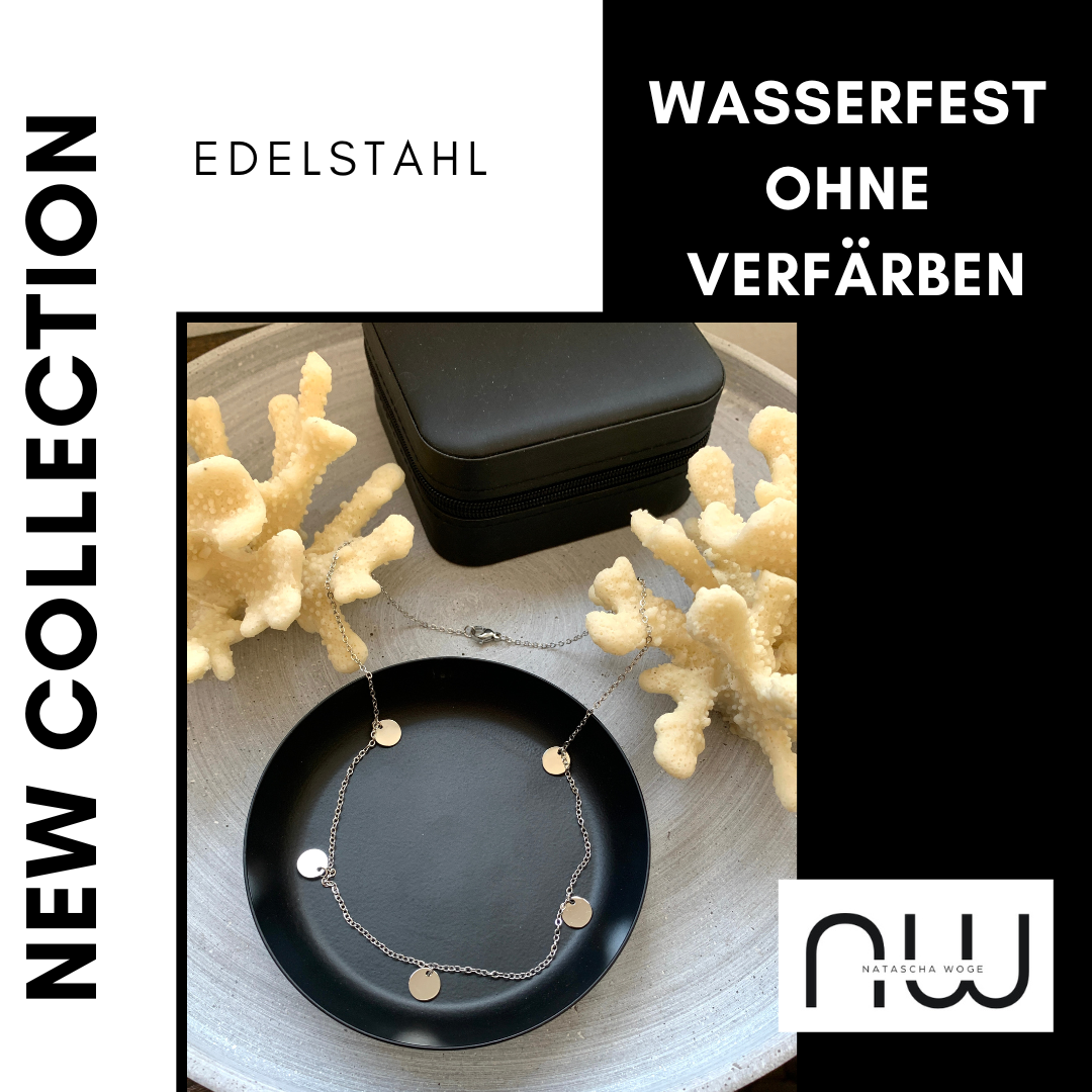 Minimalistische Münzen Halskette – Edelstahlschmuck in Gold oder Silber – Natascha Woge®