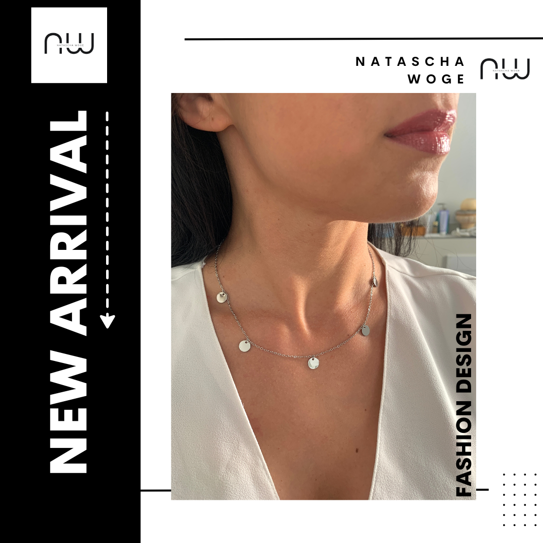 Minimalistische Münzen Halskette – Edelstahlschmuck in Gold oder Silber – Natascha Woge®