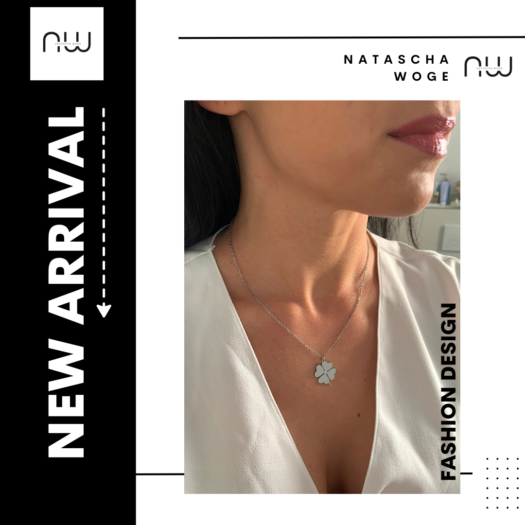 Kleeblatt Halskette – minimalistischer Edelstahlschmuck in Gold oder Silber – Natascha Woge®