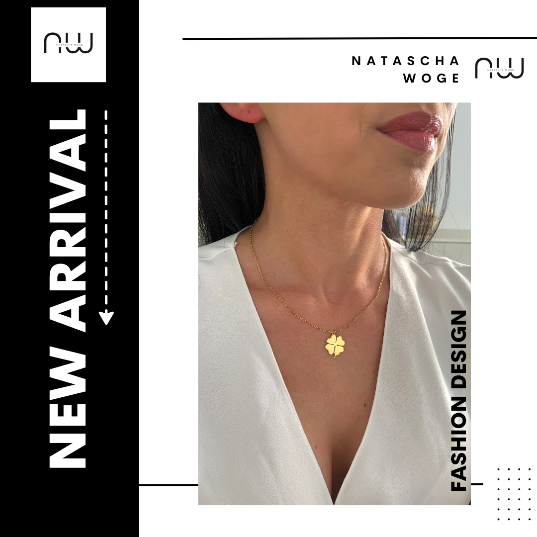 Kleeblatt Halskette – minimalistischer Edelstahlschmuck in Gold oder Silber – Natascha Woge®
