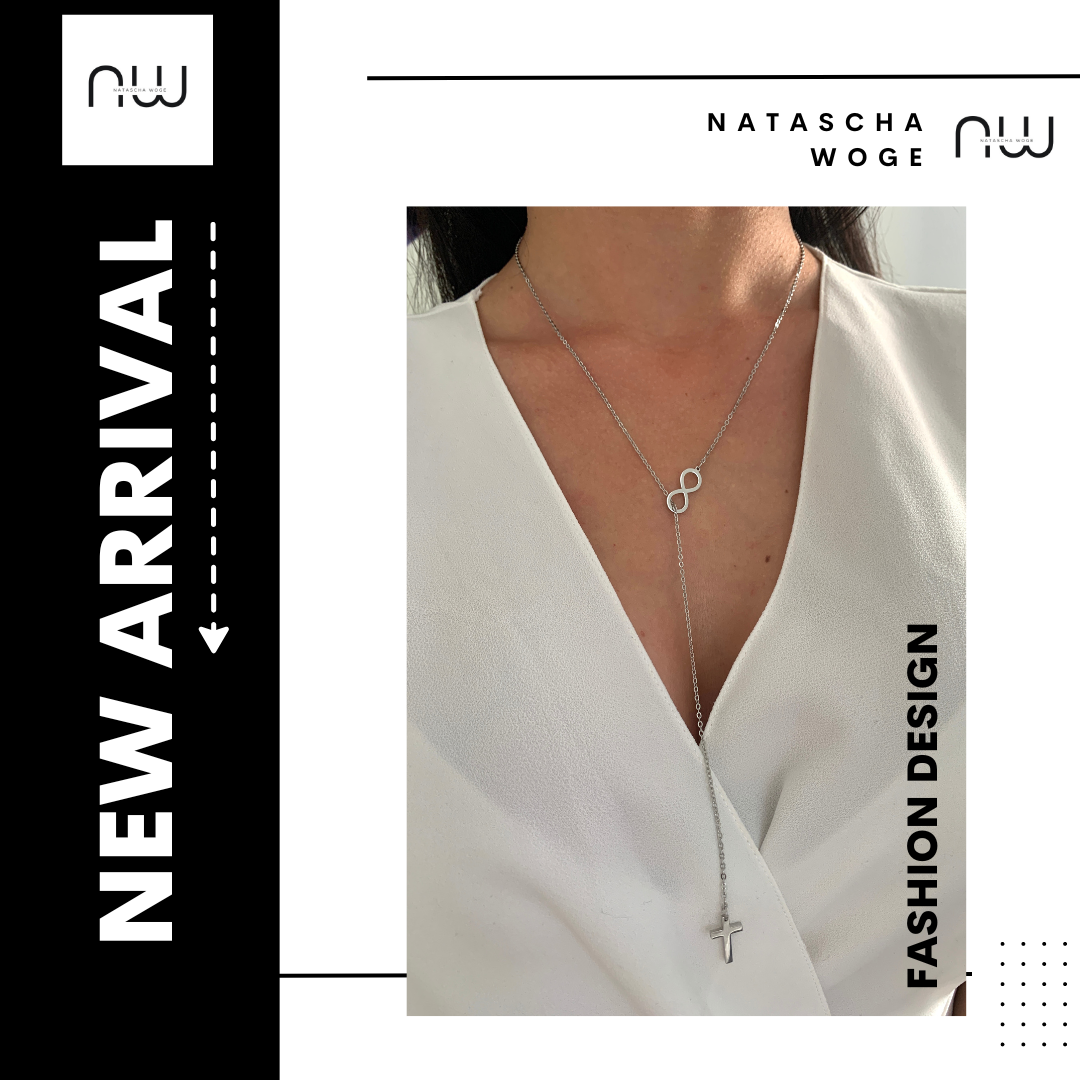 Kreuz & Unendlichkeit Halskette – minimalistischer Edelstahlschmuck in Gold oder Silber – Natascha Woge®