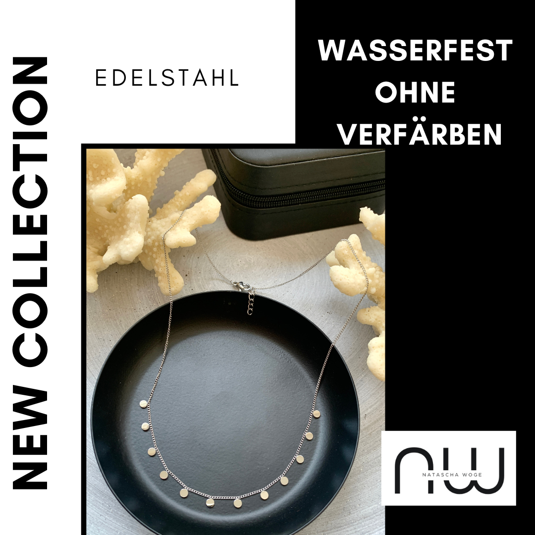 Zierliche Münzen Halskette – Minimalistischer Edelstahlschmuck in Gold oder Silber – Natascha Woge®