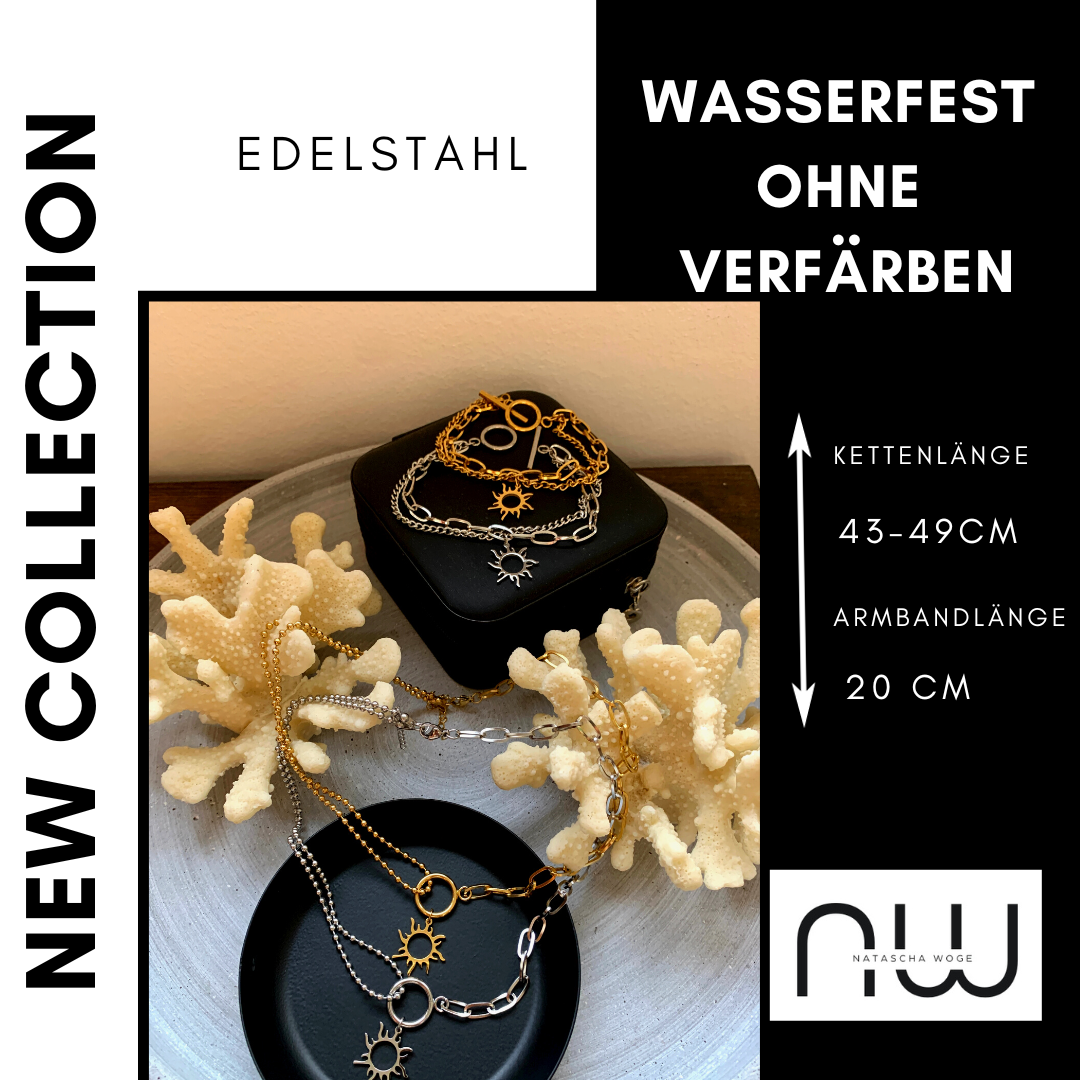 Sonne Armband – Minimalistischer Edelstahlschmuck in Gold oder Silber – Natascha Woge®