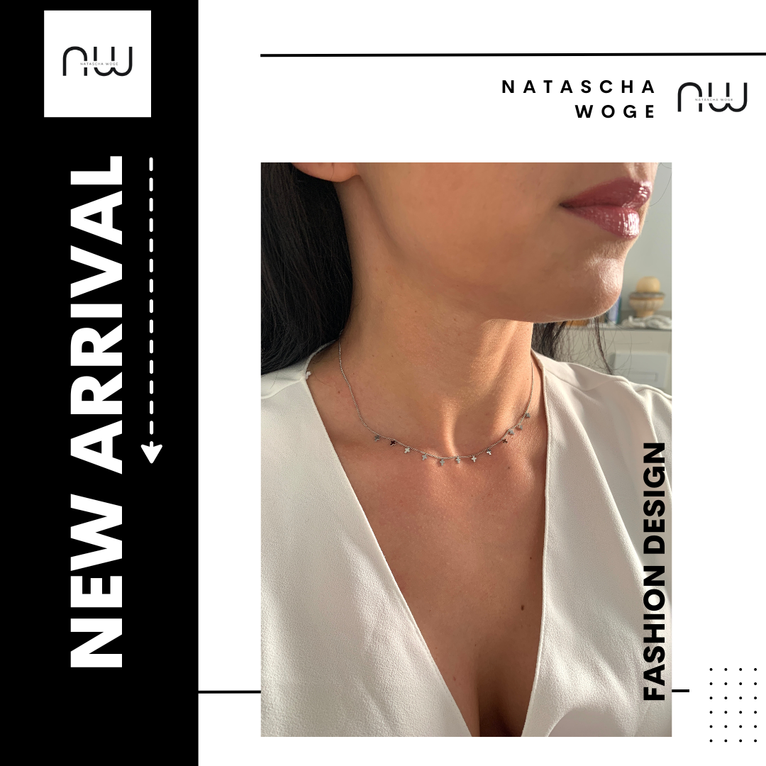 Kreuz Choker – minimalistischer Edelstahlschmuck in Gold oder Silber – Natascha Woge®