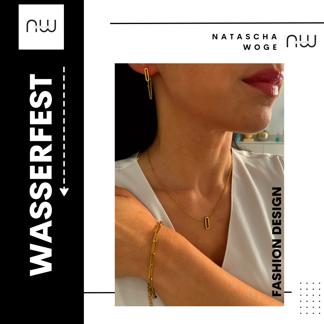 Minimalistische Oval Halskette – Edelstahlschmuck in Gold oder Silber – Natascha Woge®