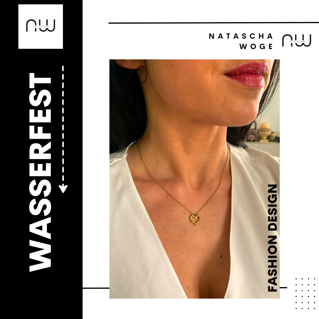 Minimalistische Herz Halskette – zarter Edelstahlschmuck in Gold oder Silber – Natascha Woge®