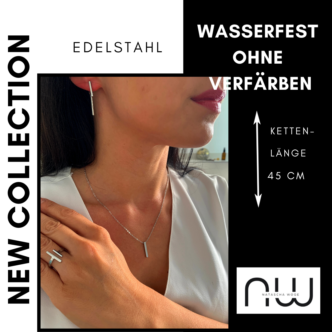 Edelstahl doppelte Stab Ohrringe Silber oder Gold – minimalistisch & wasserfest – NataschaWoge®