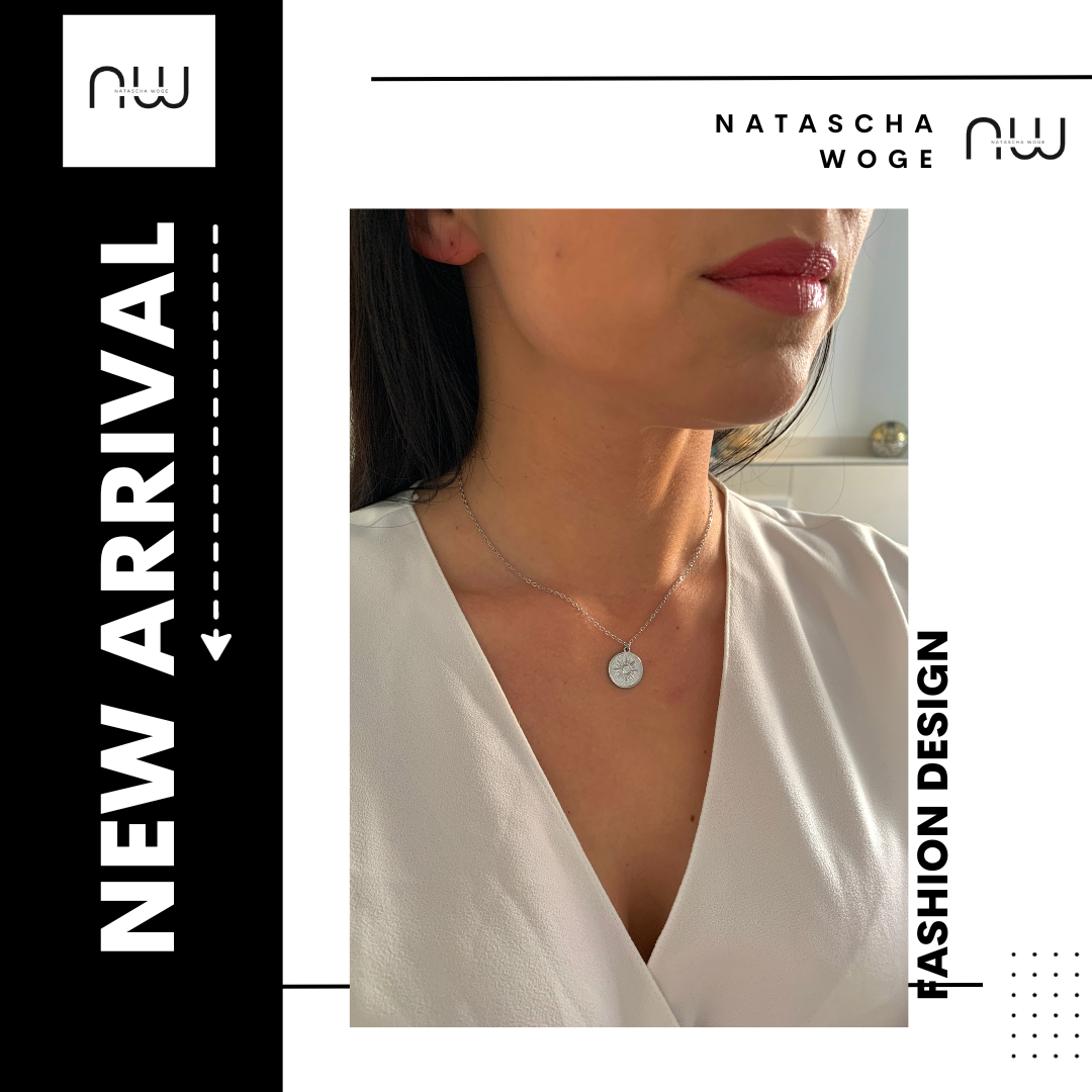 Sonnen Halskette – minimalistische Münzenkette aus Edelstahl in Gold oder Silber – Natascha Woge®
