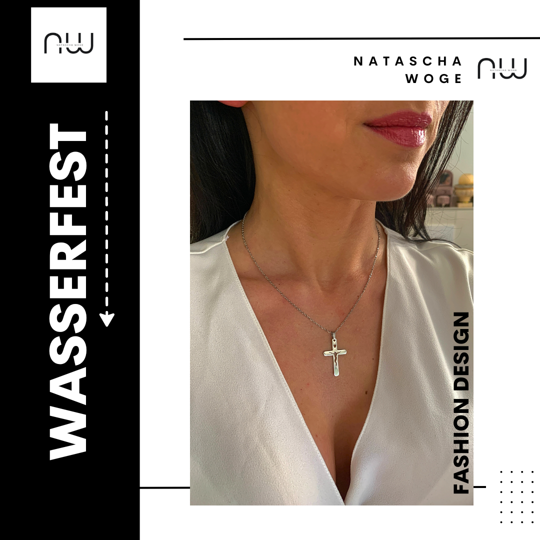 Jesus Kreuz Halskette – spiritueller Edelstahlschmuck in Gold oder Silber – Natascha Woge®