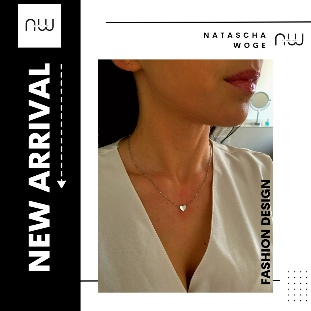 Minimalistische Herz Halskette – zarter Edelstahlschmuck in Gold oder Silber – Natascha Woge®