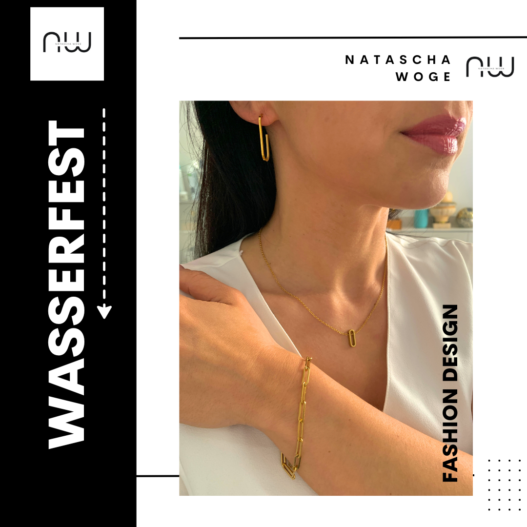 Minimalistische Oval Halskette – Edelstahlschmuck in Gold oder Silber – Natascha Woge®