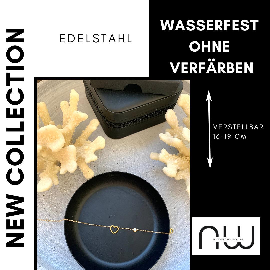 Zierliches Herz Armband – Minimalistischer Edelstahlschmuck in Gold – Natascha Woge®