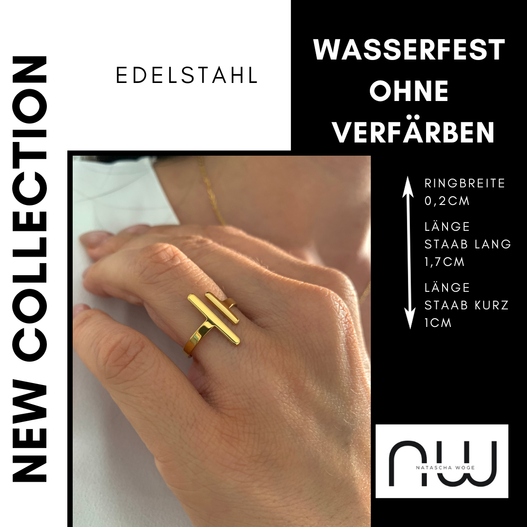 Statement Ring „Stuck on You“ – Minimalistischer Edelstahlring in Gold oder Silber – NataschaWoge®