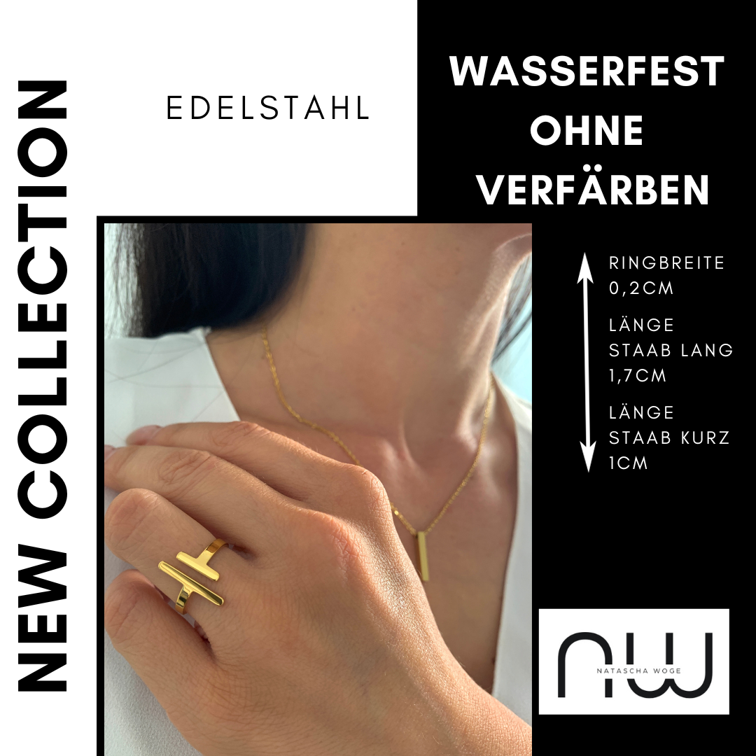 Statement Ring „Stuck on You“ – Minimalistischer Edelstahlring in Gold oder Silber – NataschaWoge®