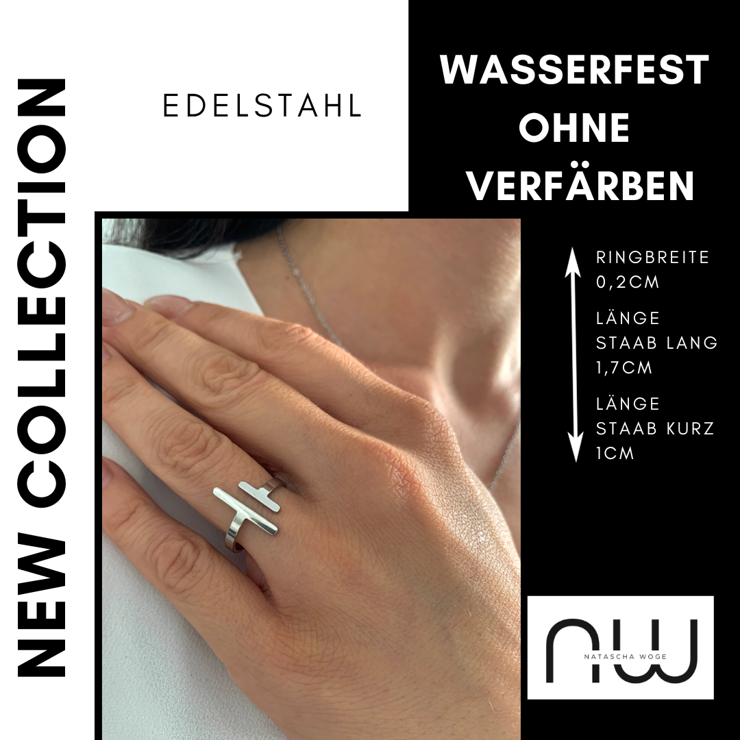 Statement Ring „Stuck on You“ – Minimalistischer Edelstahlring in Gold oder Silber – NataschaWoge®