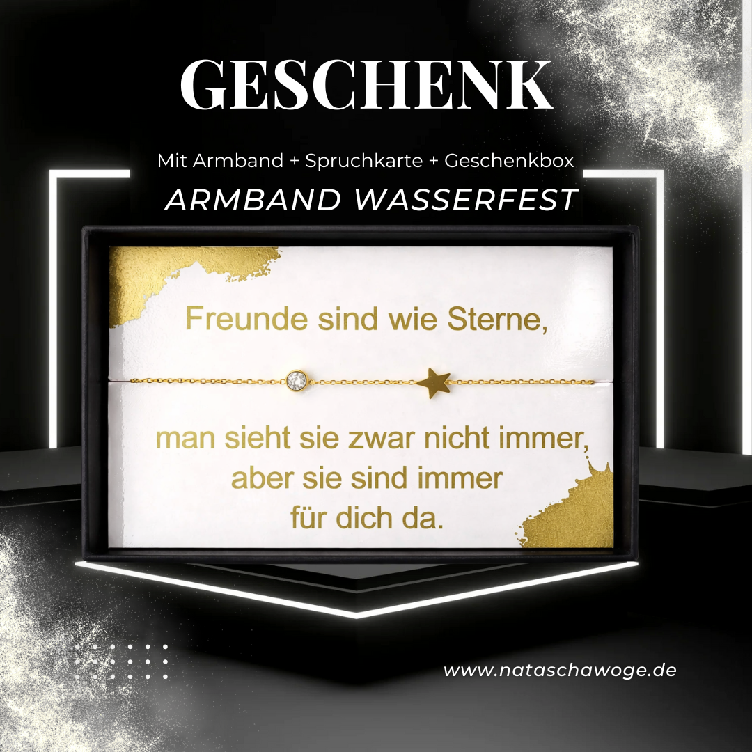 Stern Armband Damen Edelstahl 18K vergoldet verstellbar – filigranes Freundschaftsarmband | NataschaWoge®