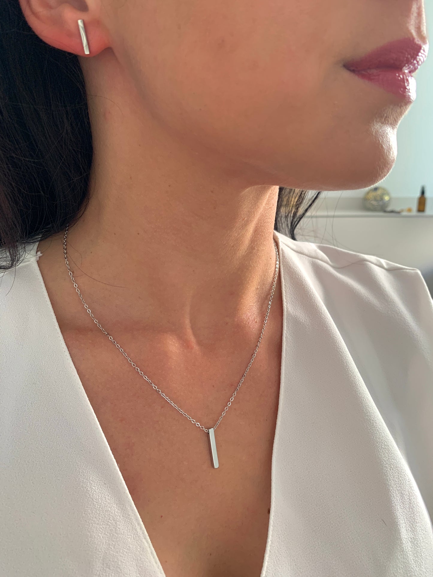 Minimalistische Stab Halskette – Edelstahlschmuck in Gold oder Silber – Natascha Woge®