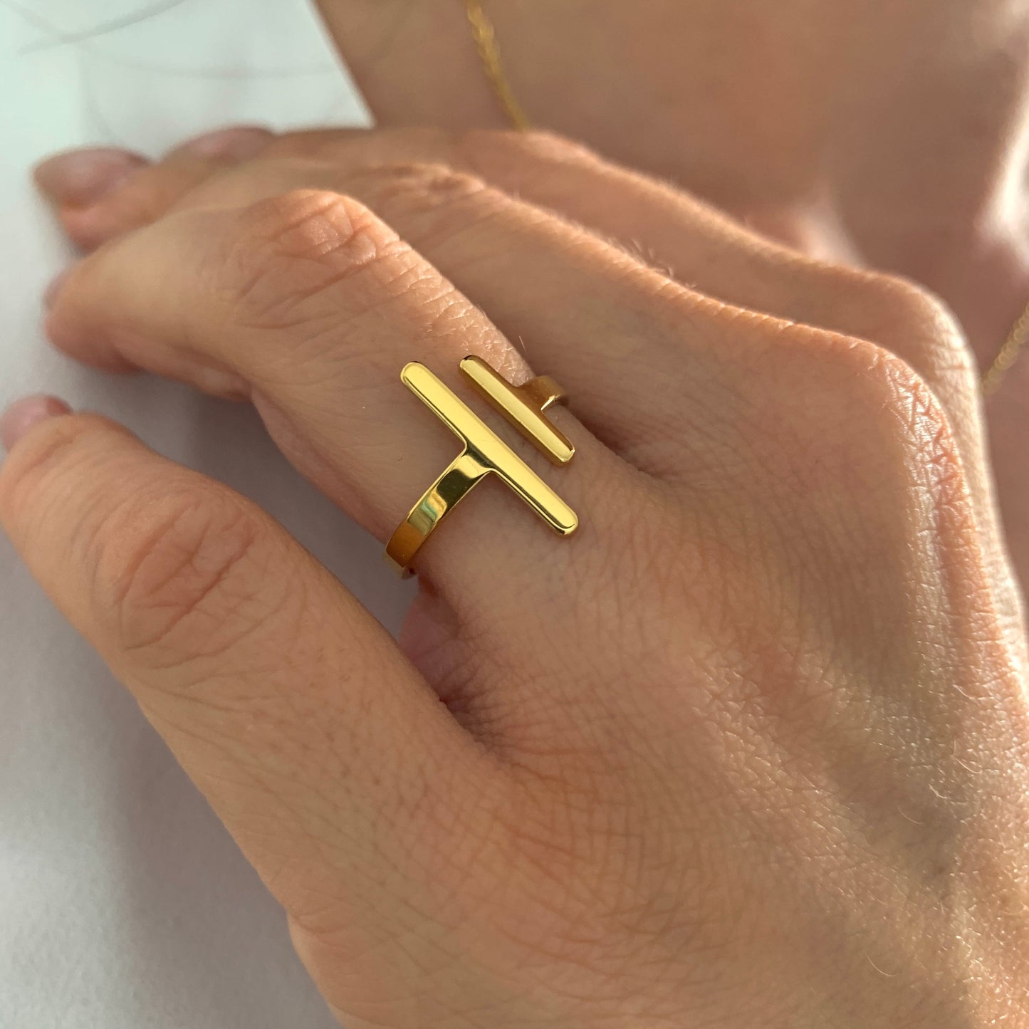 Statement Ring „Stuck on You“ – Minimalistischer Edelstahlring in Gold oder Silber – NataschaWoge®