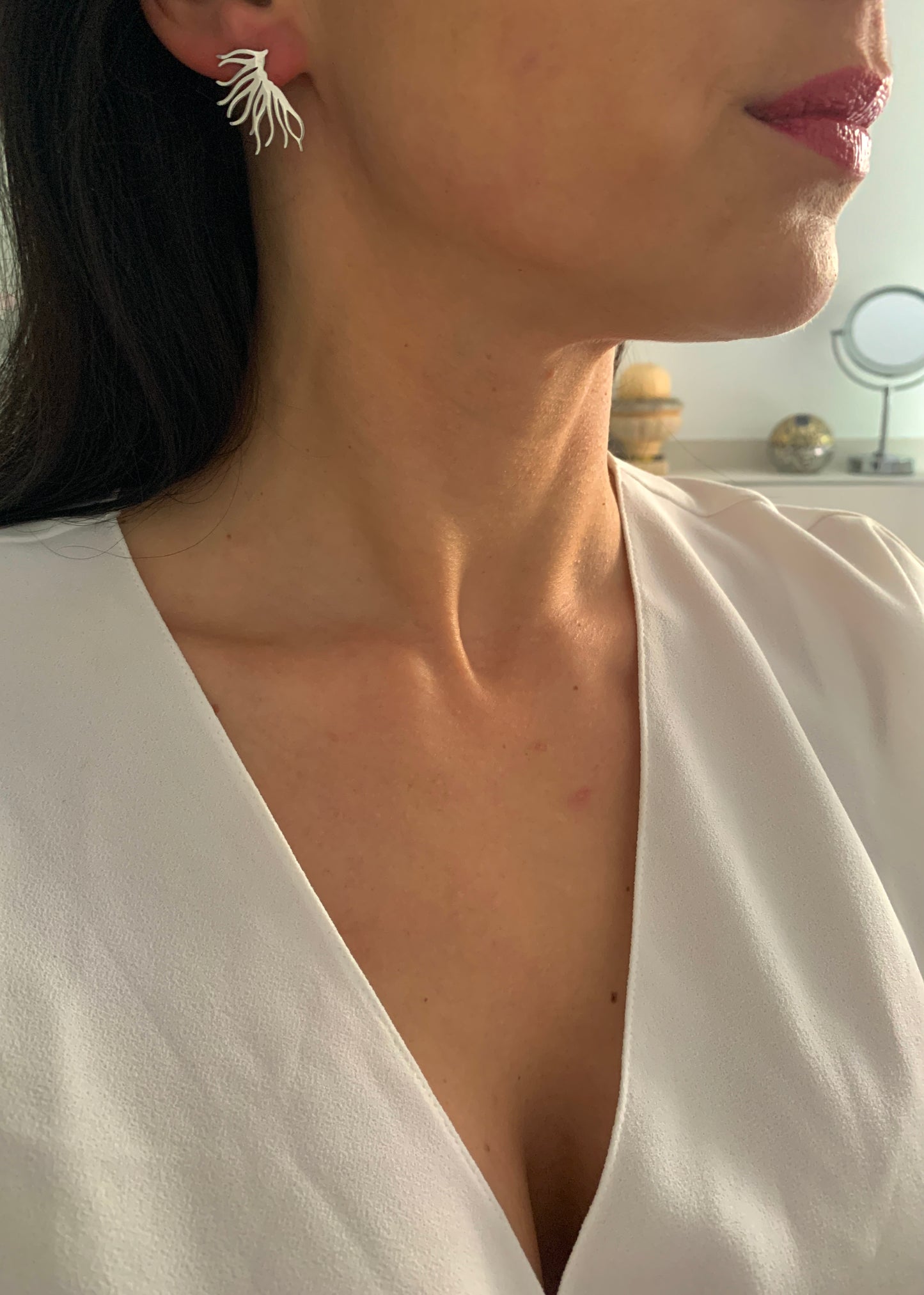 Flammen Ohrringe Edelstahl Gold Silber Damen Stecker Statement Schmuck modern – NataschaWoge®