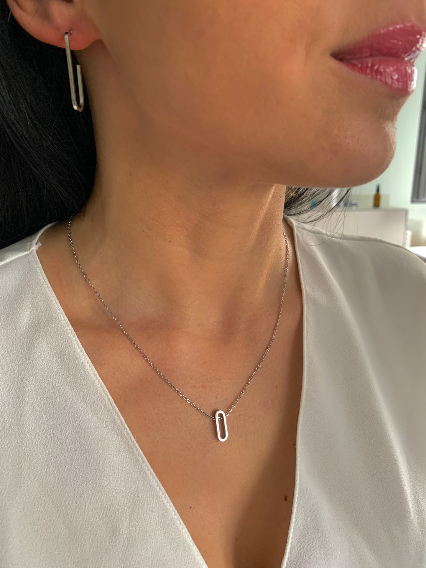 Minimalistische Oval Halskette – Edelstahlschmuck in Gold oder Silber – Natascha Woge®