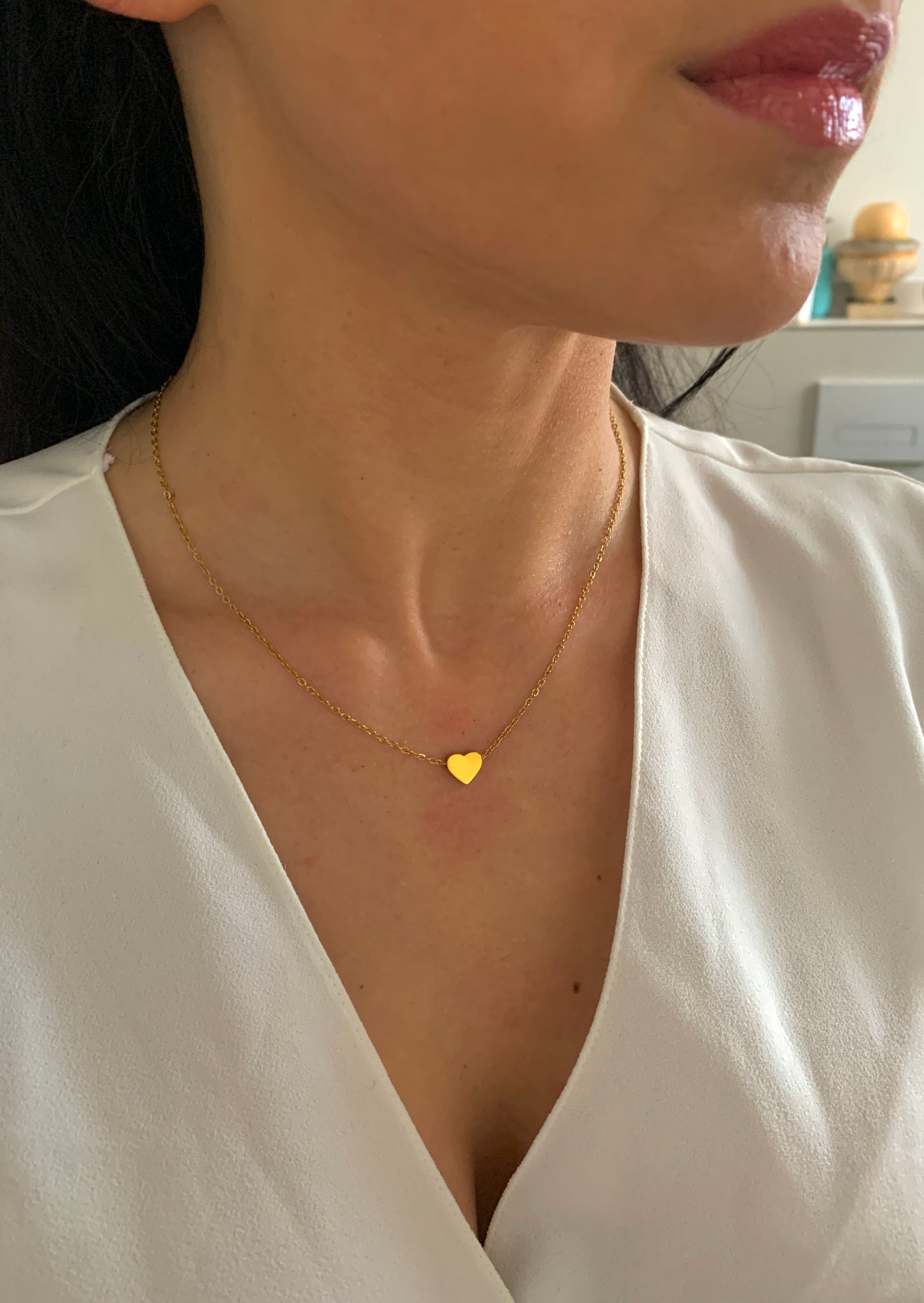 Minimalistische Herz Halskette – zarter Edelstahlschmuck in Gold oder Silber – Natascha Woge®