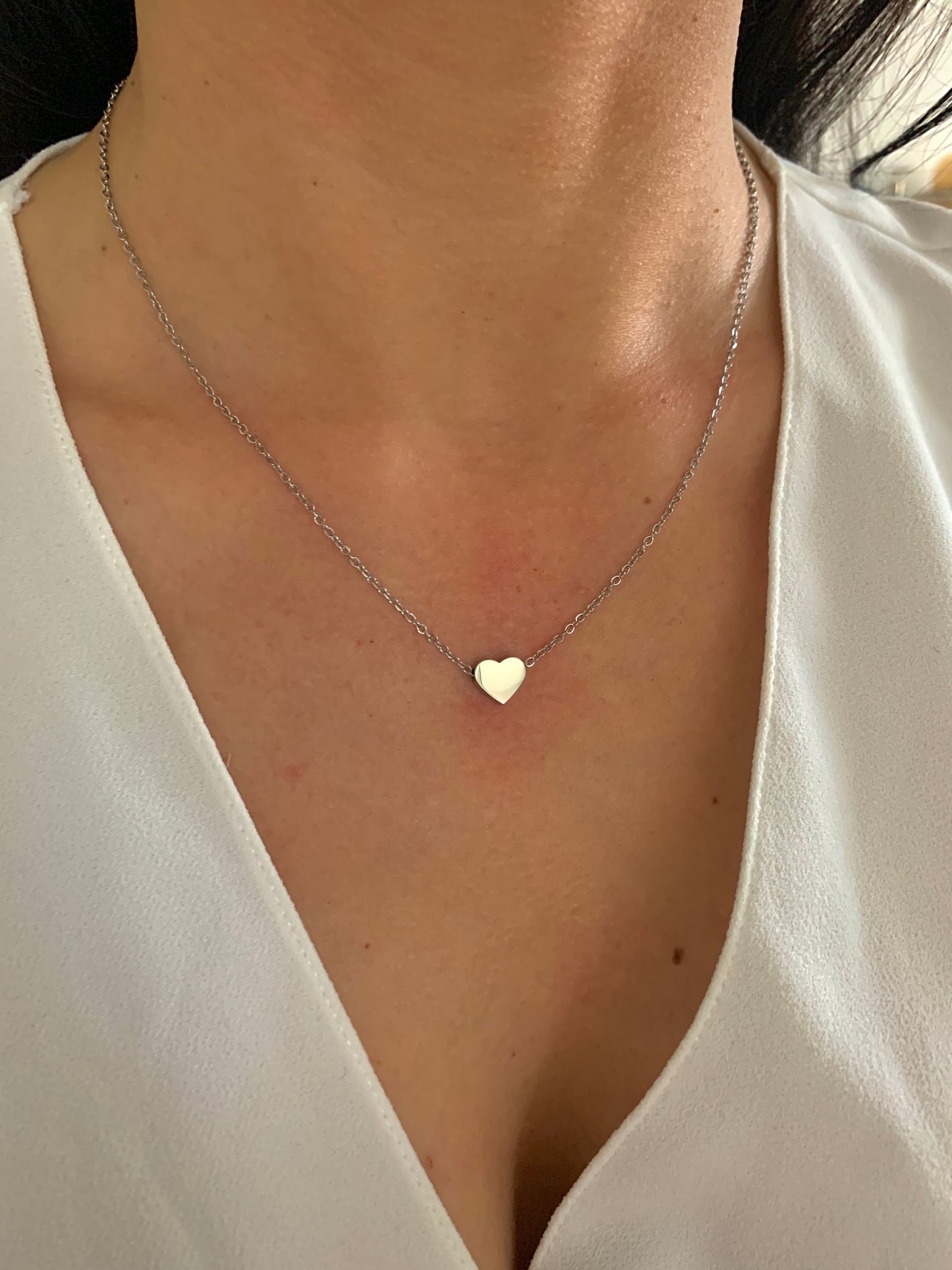 Minimalistische Herz Halskette – zarter Edelstahlschmuck in Gold oder Silber – Natascha Woge®