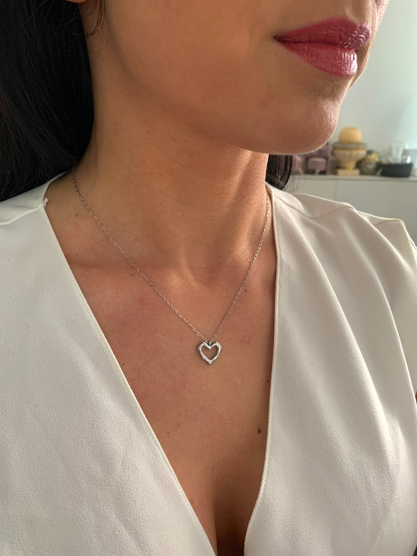 Minimalistische Herz Halskette – zarter Edelstahlschmuck in Gold oder Silber – Natascha Woge®