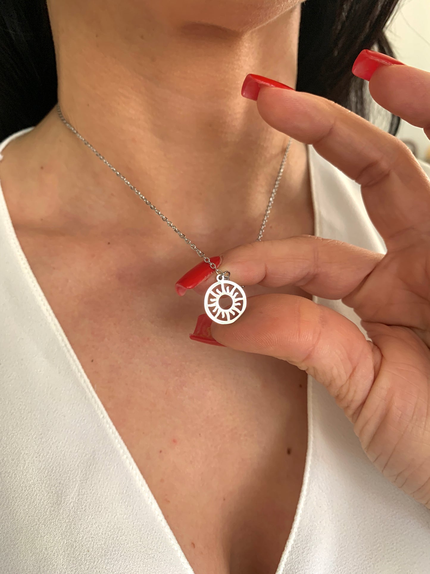 Sonnen Halskette – minimalistische Hollow Sun Halskette aus Edelstahl in Gold oder Silber – Natascha Woge®