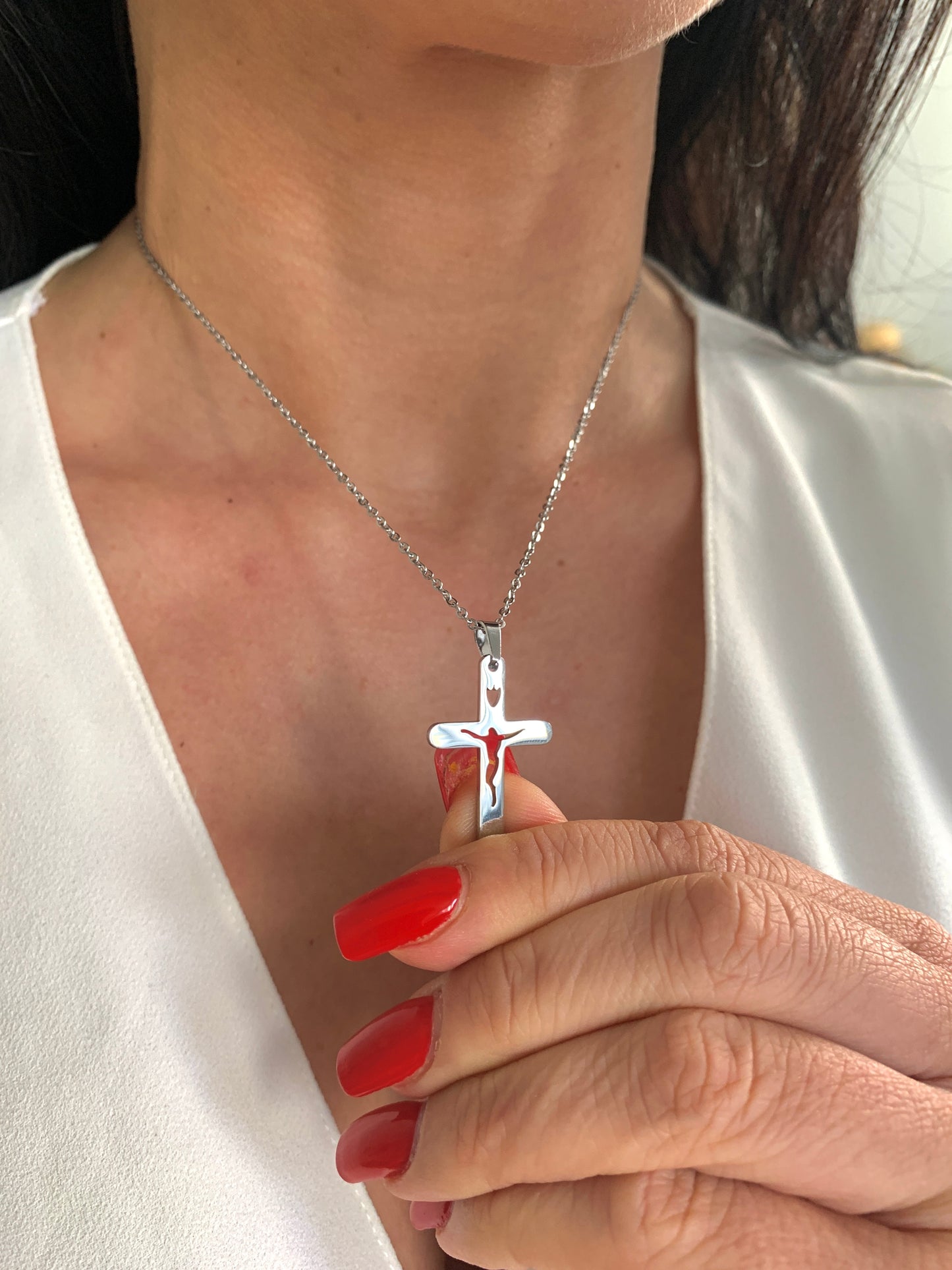 Jesus Kreuz Halskette – spiritueller Edelstahlschmuck in Gold oder Silber – Natascha Woge®