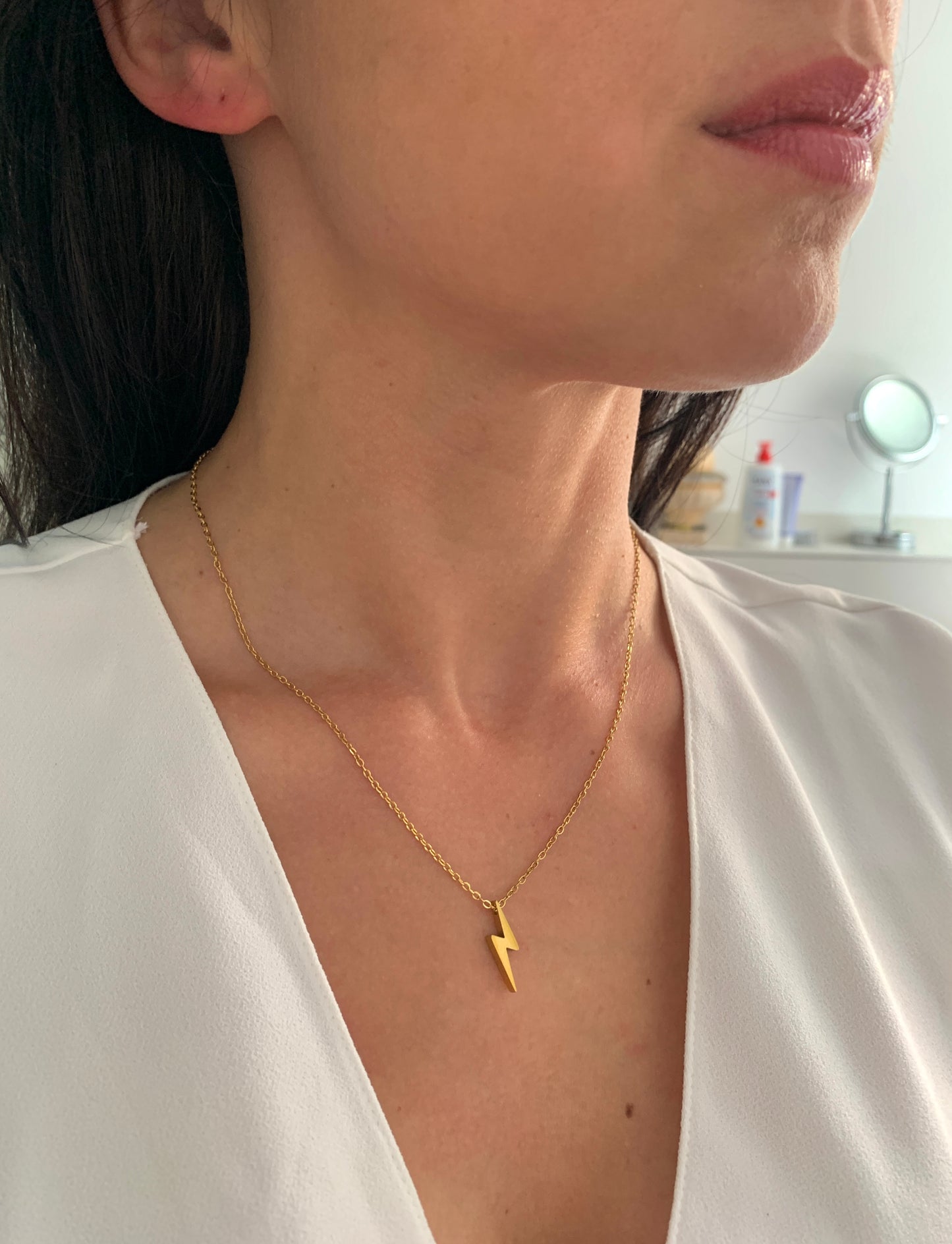 Blitz Halskette – minimalistischer Edelstahlschmuck in Gold oder Silber – Natascha Woge®