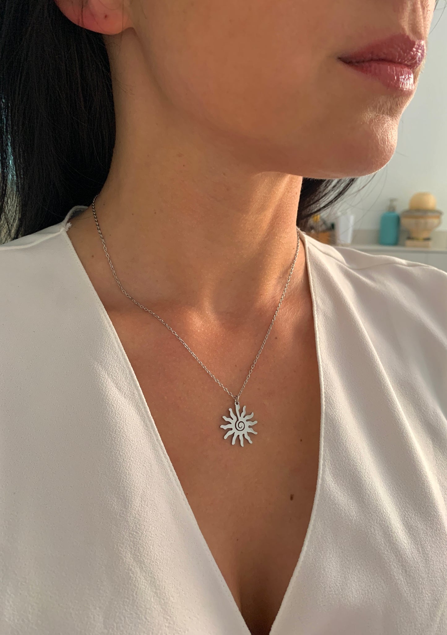 Sonnen Halskette – minimalistischer Edelstahlschmuck in Gold oder Silber – Natascha Woge®