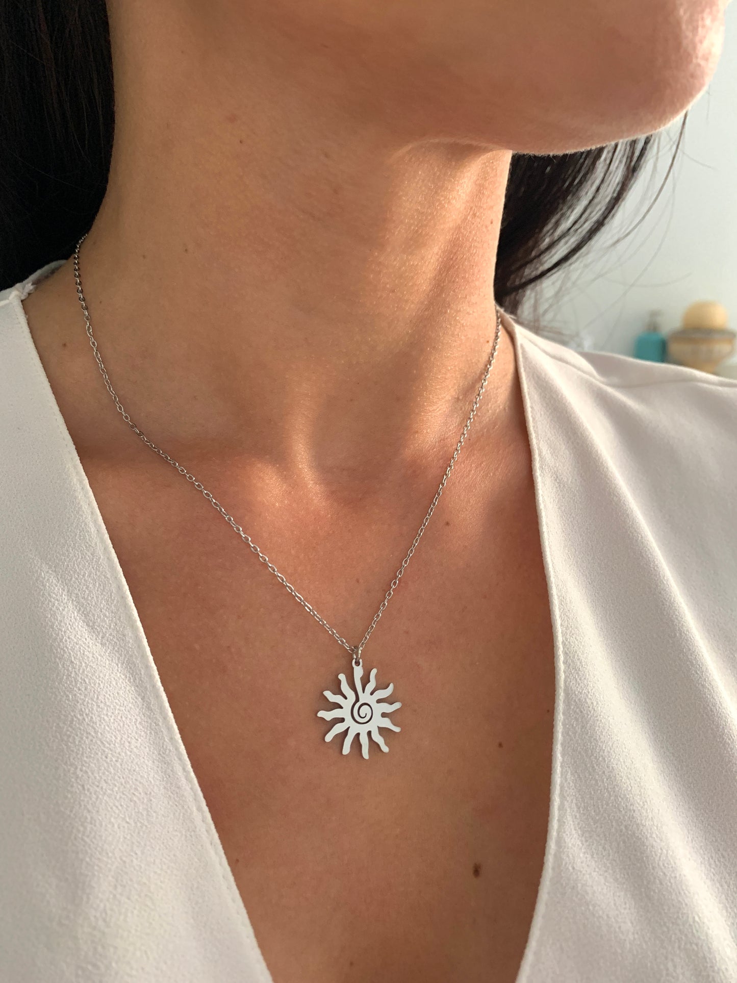 Sonnen Halskette – minimalistischer Edelstahlschmuck in Gold oder Silber – Natascha Woge®