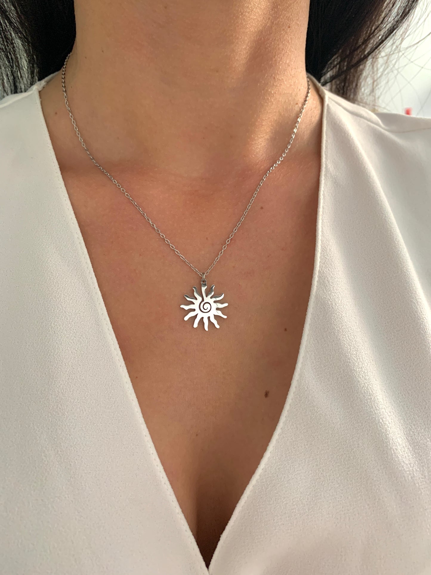 Sonnen Halskette – minimalistischer Edelstahlschmuck in Gold oder Silber – Natascha Woge®