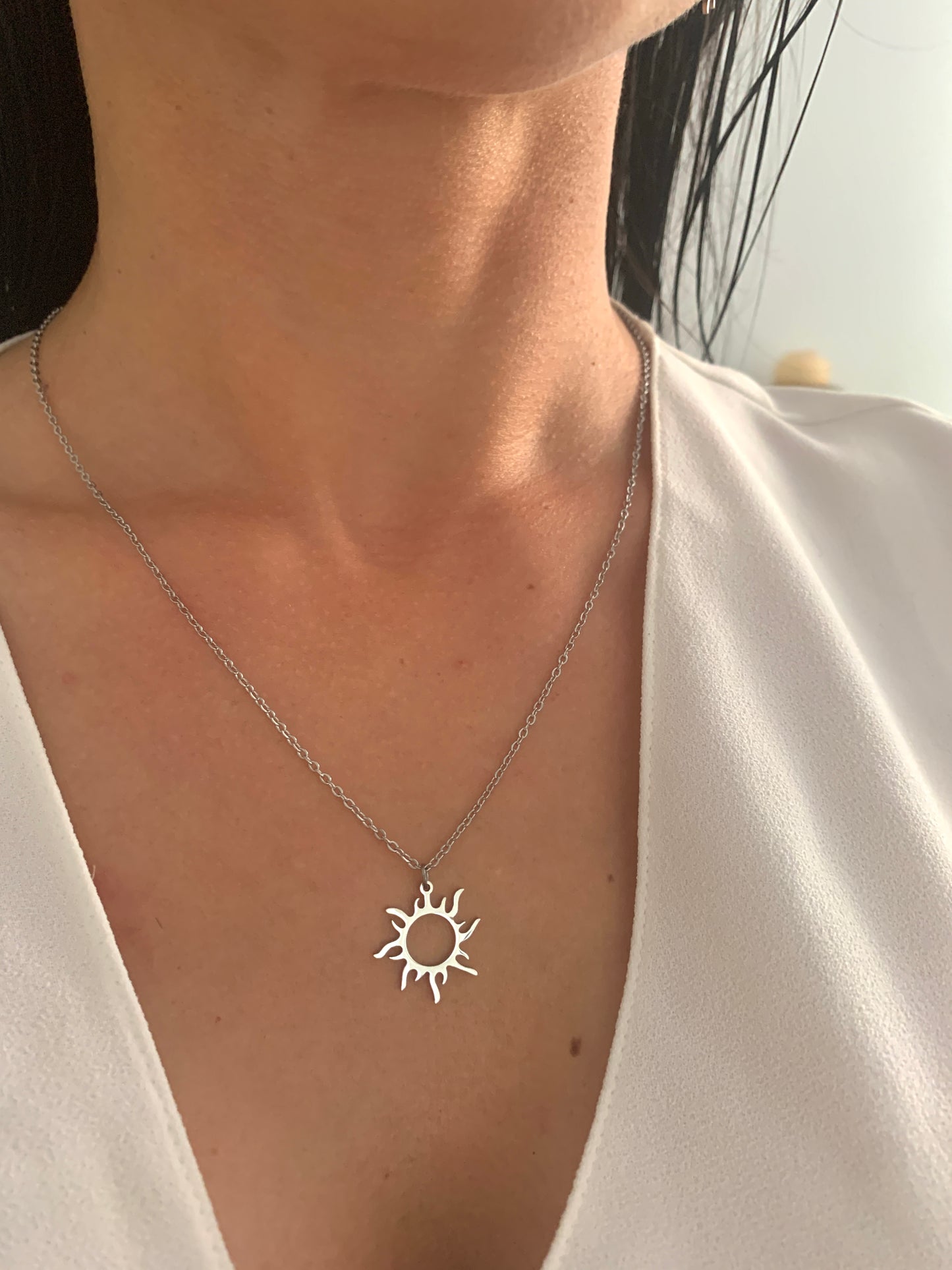 Sonnen Halskette – minimalistische Sun Halskette aus Edelstahl in Gold, Roségold oder Silber – Natascha Woge®