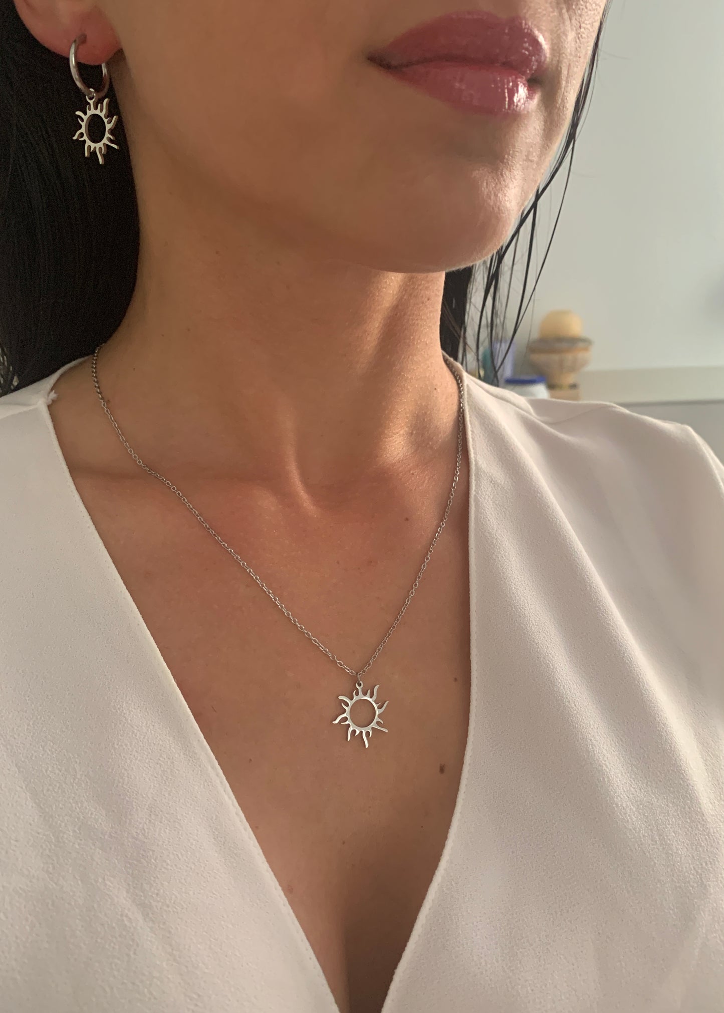 Sonnen Halskette – minimalistische Sun Halskette aus Edelstahl in Gold, Roségold oder Silber – Natascha Woge®