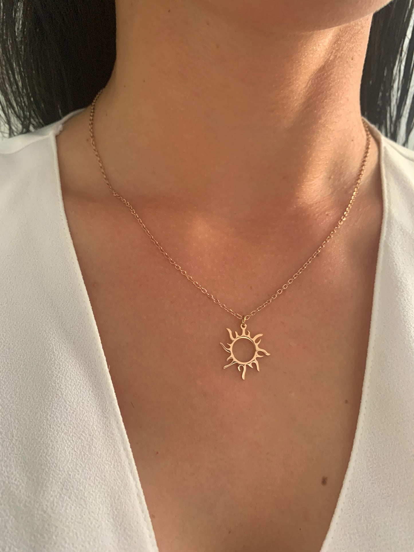Sonnen Halskette – minimalistische Sun Halskette aus Edelstahl in Gold, Roségold oder Silber – Natascha Woge®