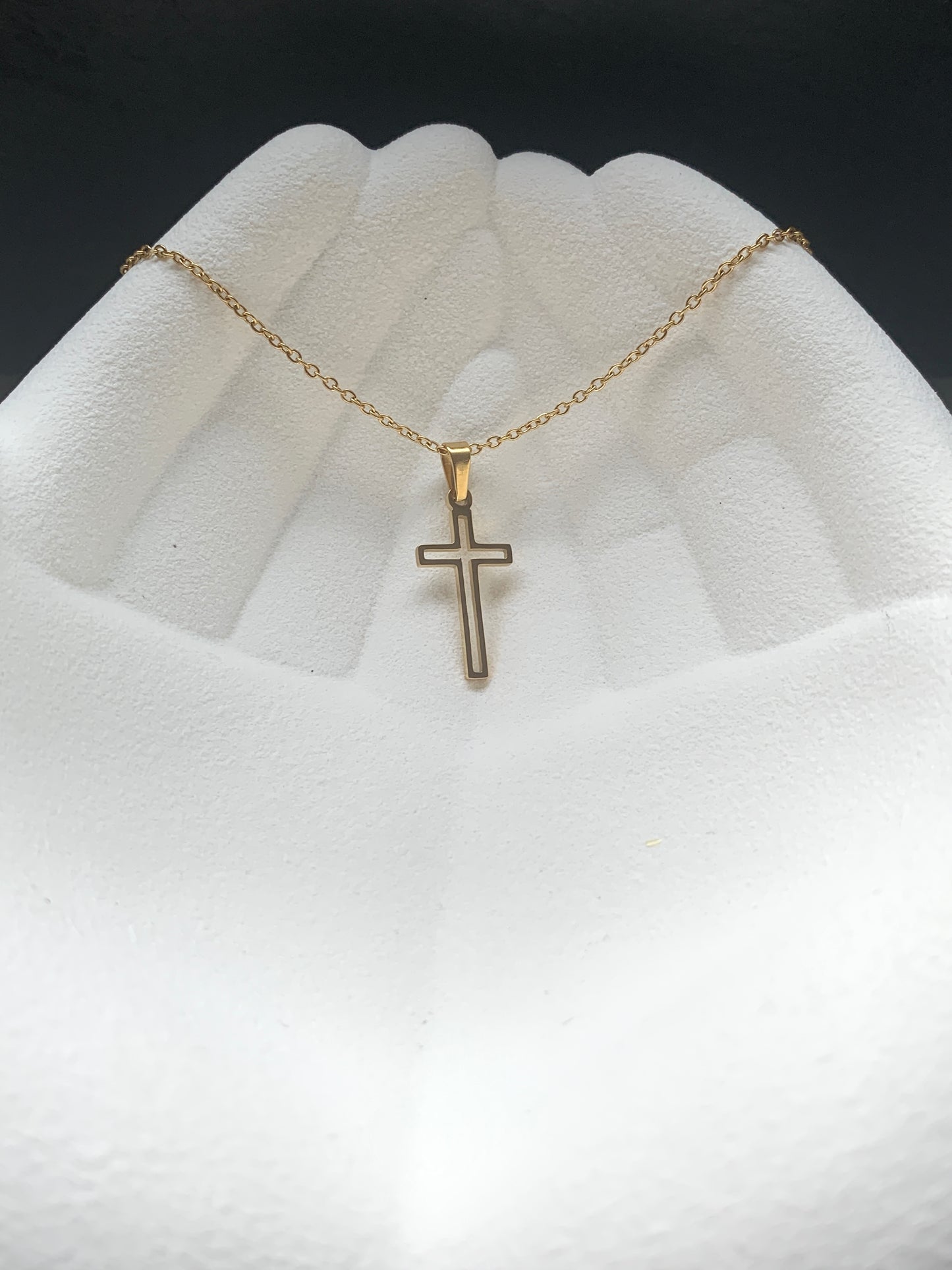 Kreuz Halskette – minimalistischer Edelstahlschmuck in Gold oder Silber – Natascha Woge®